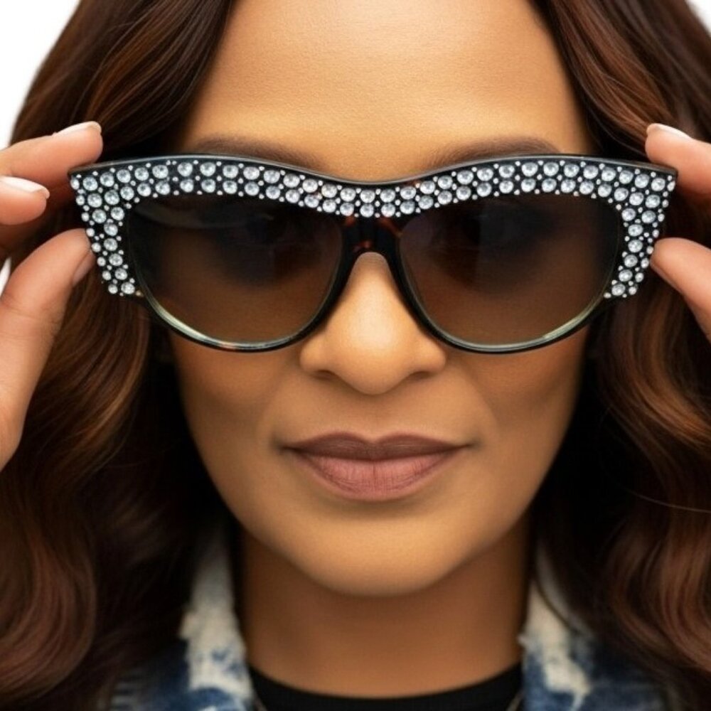 Leopard Rhinestone Sunglasses - Picture 4 of 4